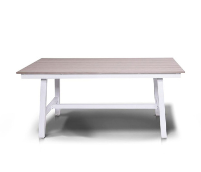 "Сан Ремо" стол обеденный из ДПК, каркас алюминиевый