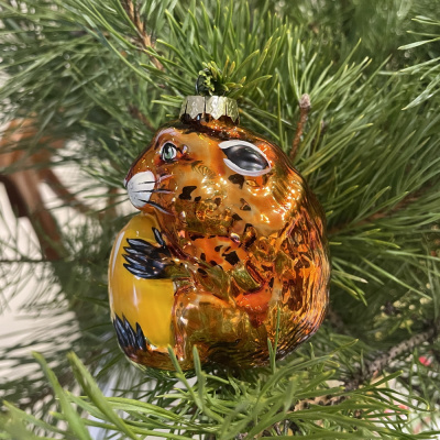 Ёлочная игрушка Хомяк Золотой