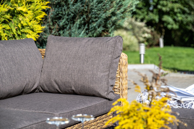 "Лунго" модуль диванный угловой с подушками, цвет соломенный (гиацинт)