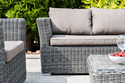 "Капучино" лаунж-зона из искусственного ротанга, цвет графит